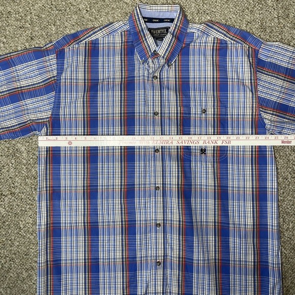 TwentyX Wrangler Button Down S/S Blue Plaid Western Rancher XL - Picture 8 of 14
